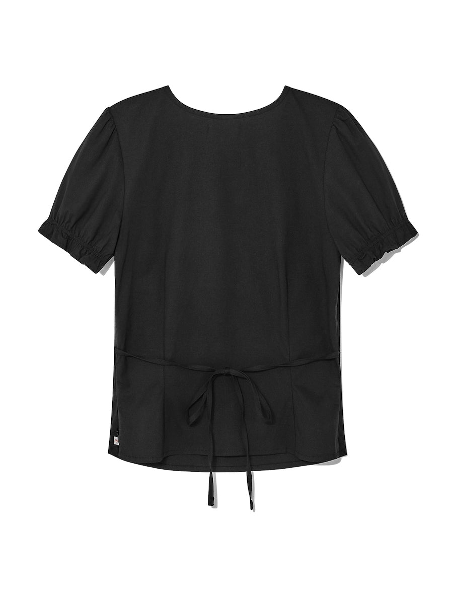 Lily Puff Blouse Top In Black