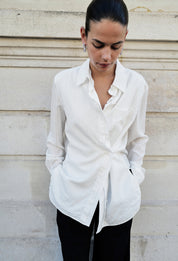 Double Placket Shirt In White