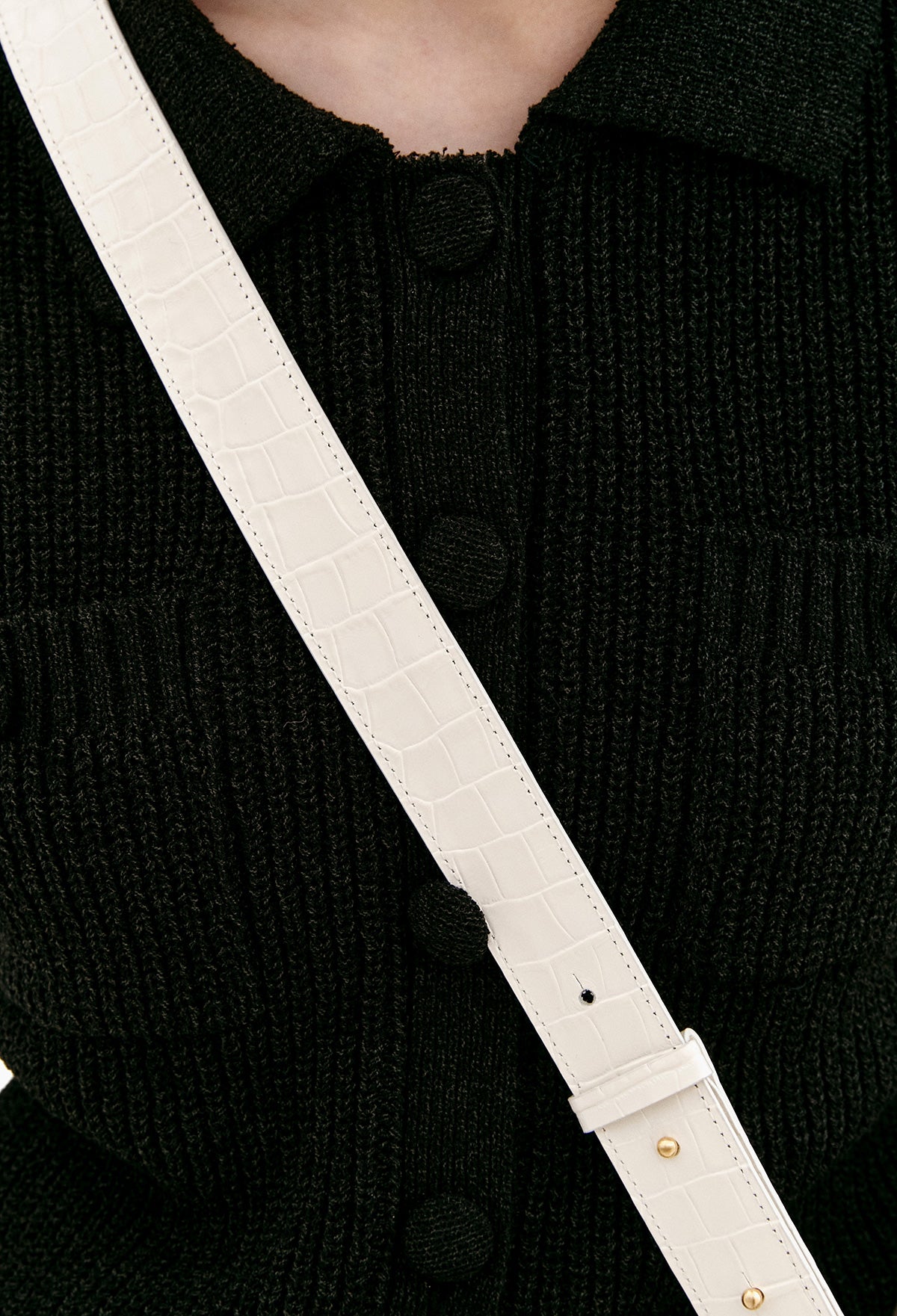 Melange Half-sleeve Cardigan In Black