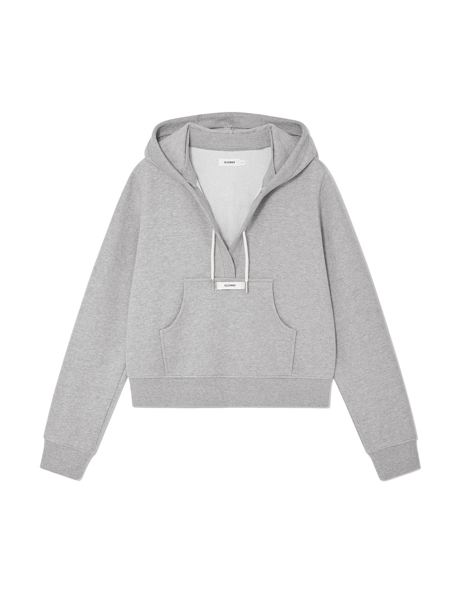 Ciao V Cut Hoodie In Gray