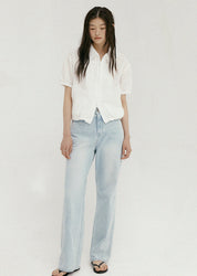 Relaxed Washing Denim Pants In Blue