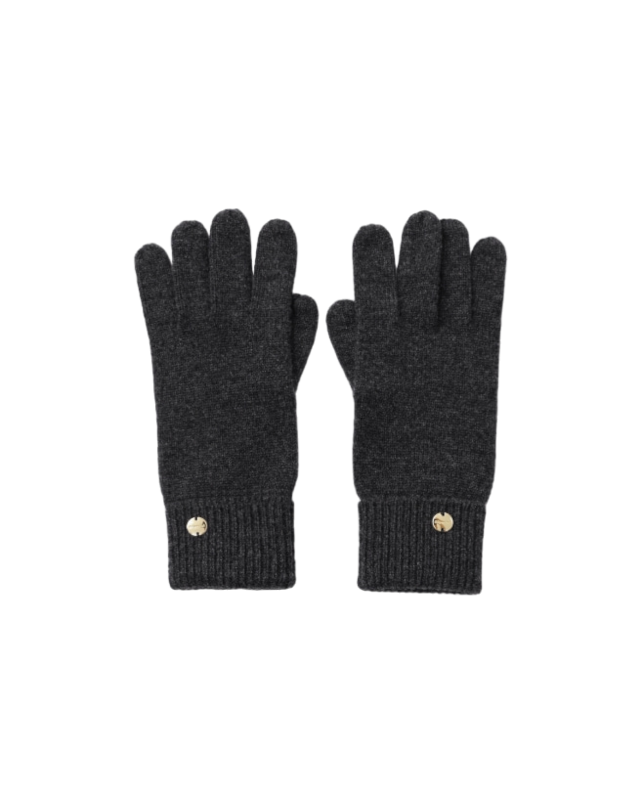 Wool Knit Gloves In Charcoal