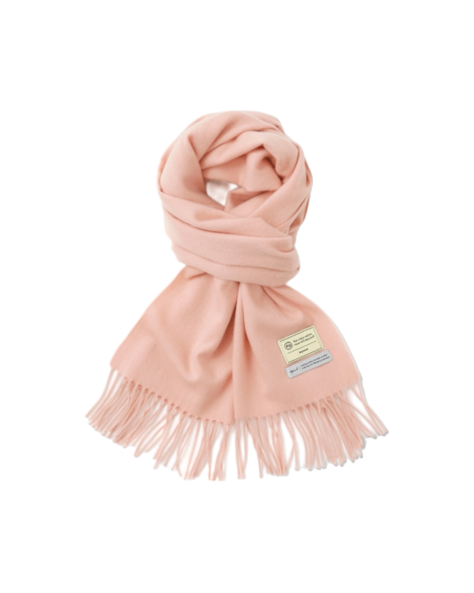 淡粉紅羊絨羊毛混紡圍巾
