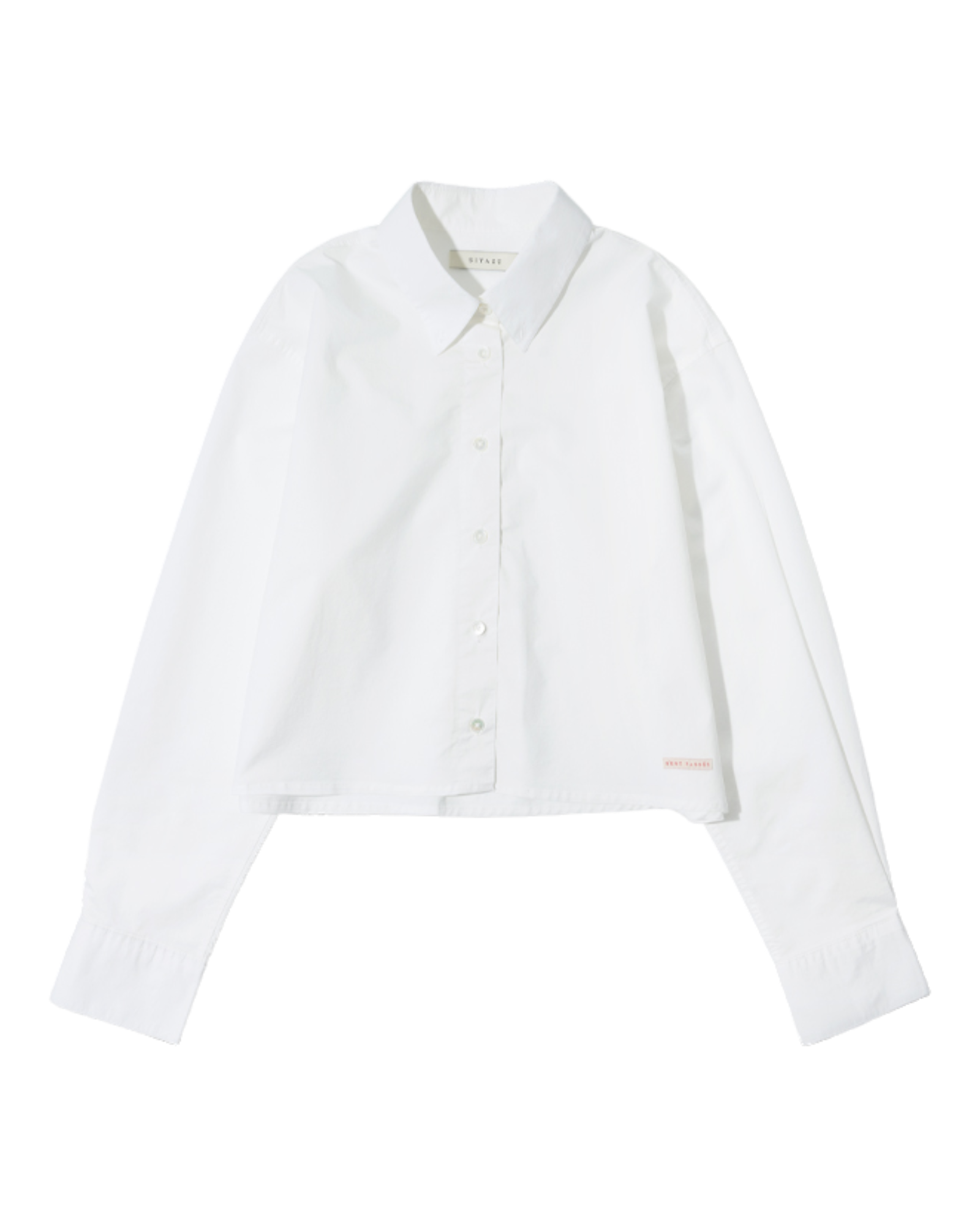 Loose Fit Natural Cropped Shirt In White