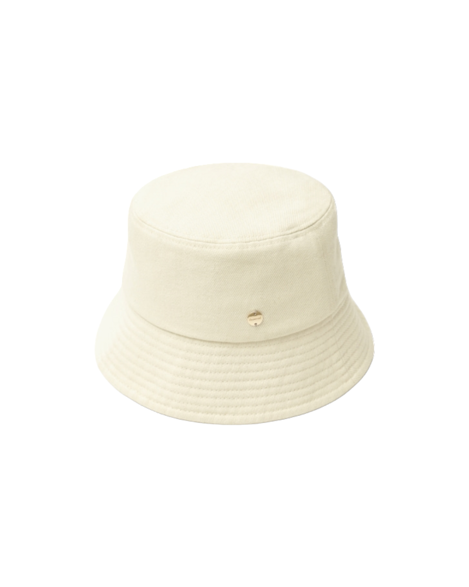 Cotton Twill Bucket Hat In Light Beige