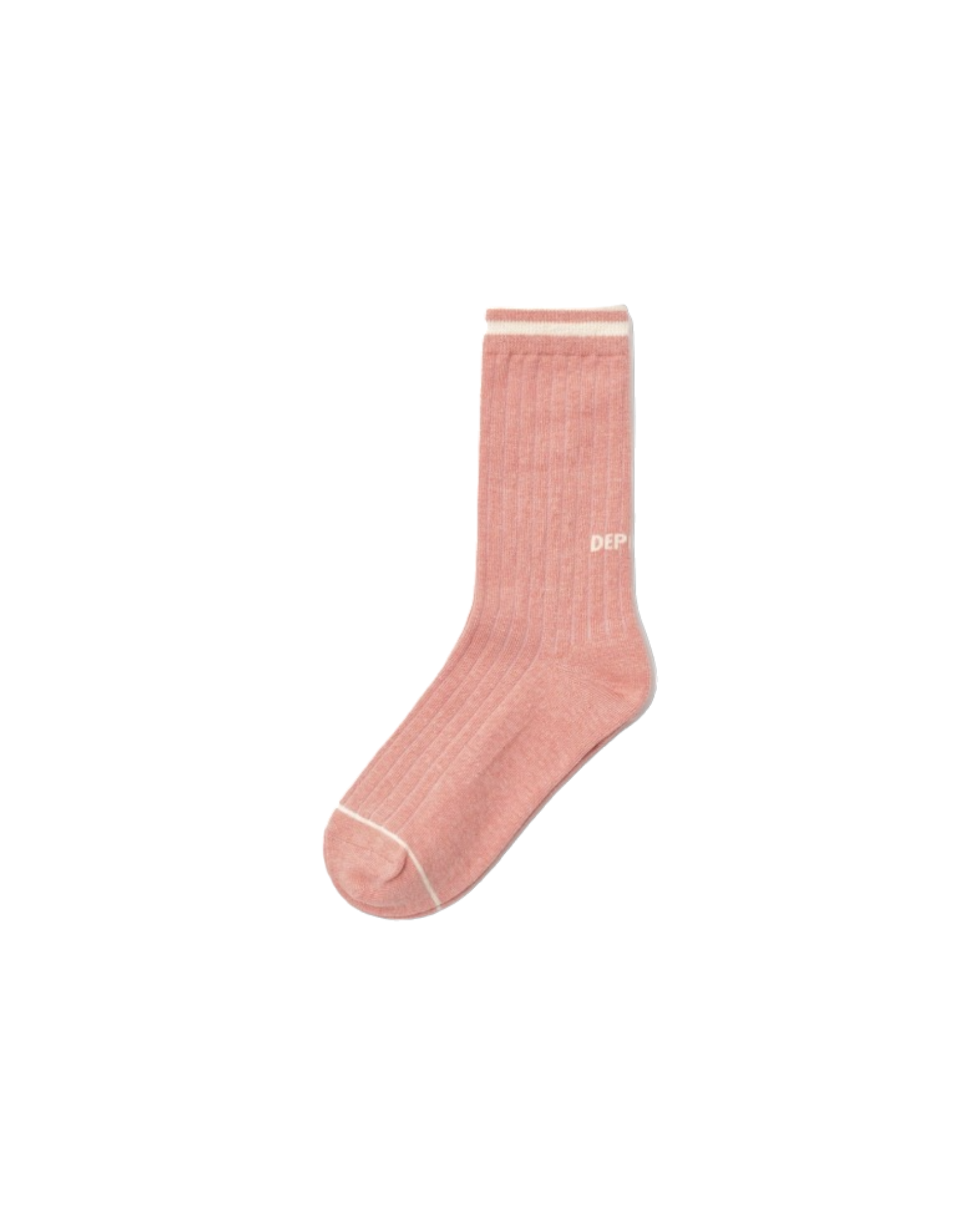 混色粉紅標誌條紋襪子