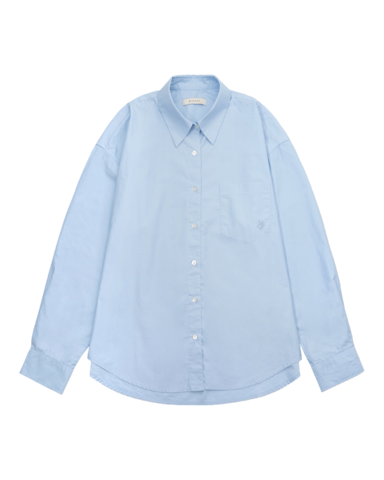 Overfit Silky Cotton Shirt In Light Blue