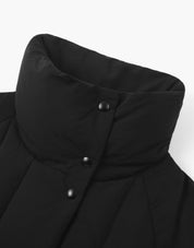 Stand Collar Padded Jumper In Black