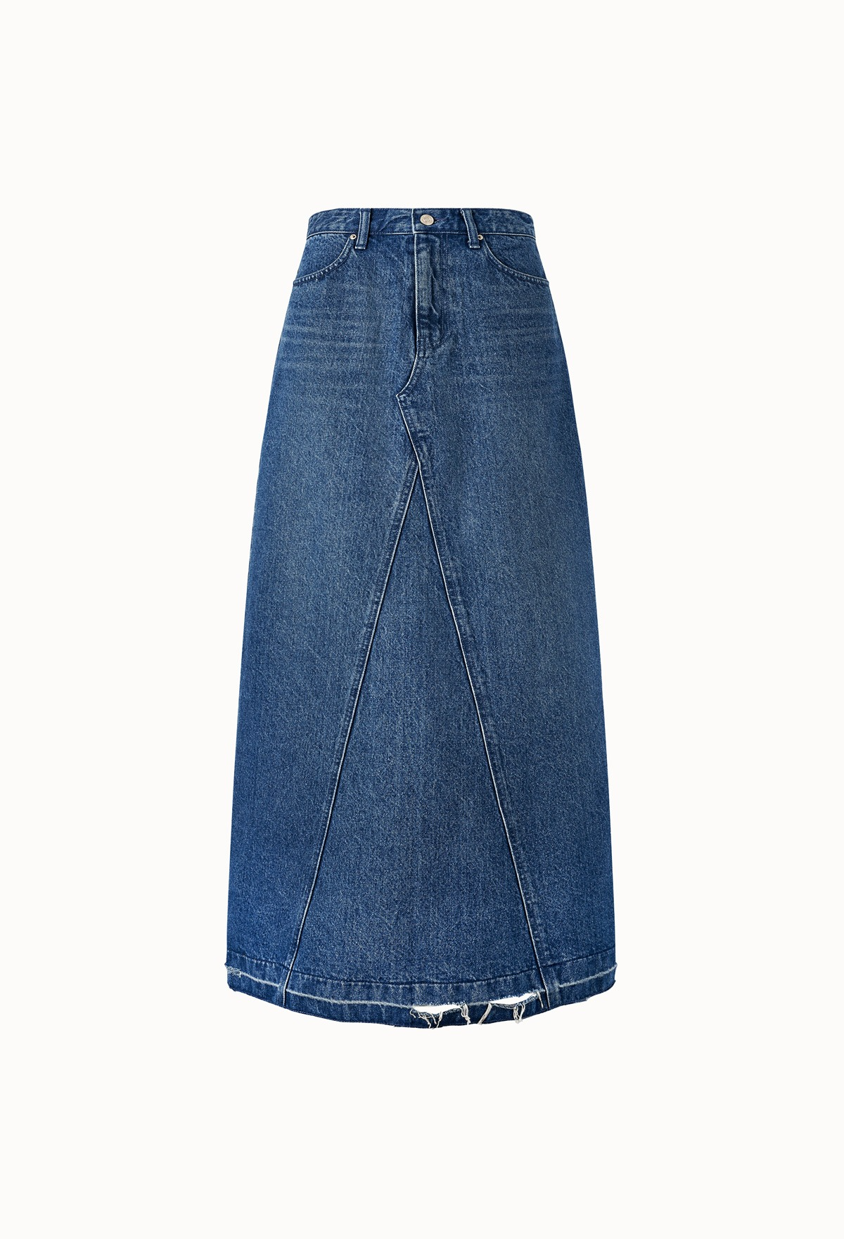 Panelled Denim Skirt In Blue