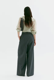 Summer Wool Trousers In Gray