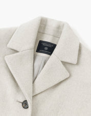 Cashmere Single Coat In Melange Beige
