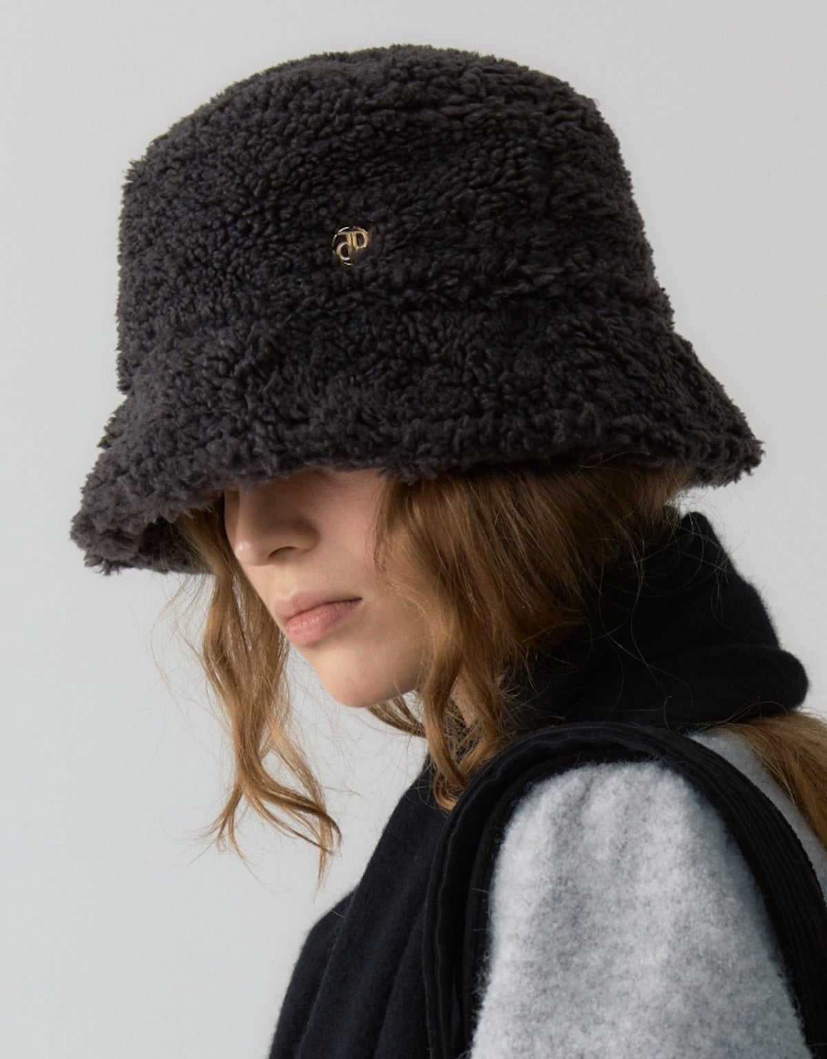 Fleece Bucket Hat In Charcoal