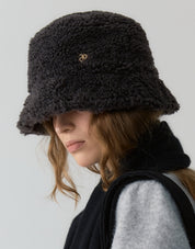 Fleece Bucket Hat In Charcoal