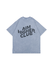 Aim Higher Club Wave Logo Tee In Washed Light Purple