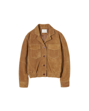 Suede Trucker Jacket In Camel