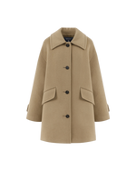 Cashmere Half Coat In Beige