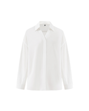 V Neck Collar Shirts In White