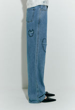 750 Heart Embroidered Denim Jeans