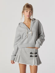 Ciao V Cut Hoodie In Gray