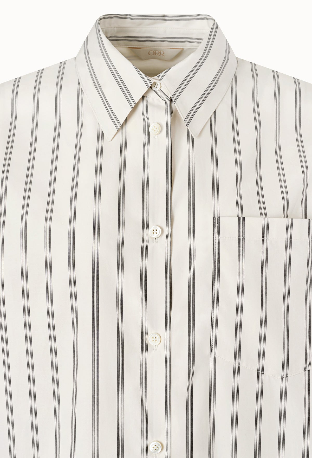 Striped Cotton Shirt In Ivory