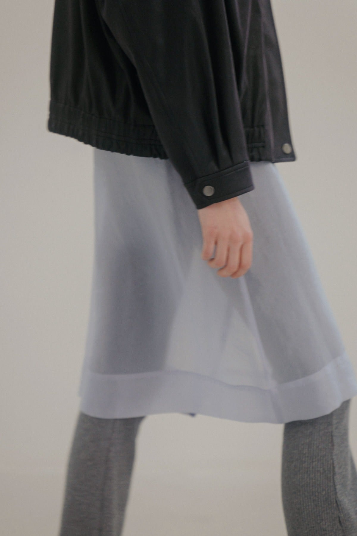 See-through Wrap Skirt In Silver Blue