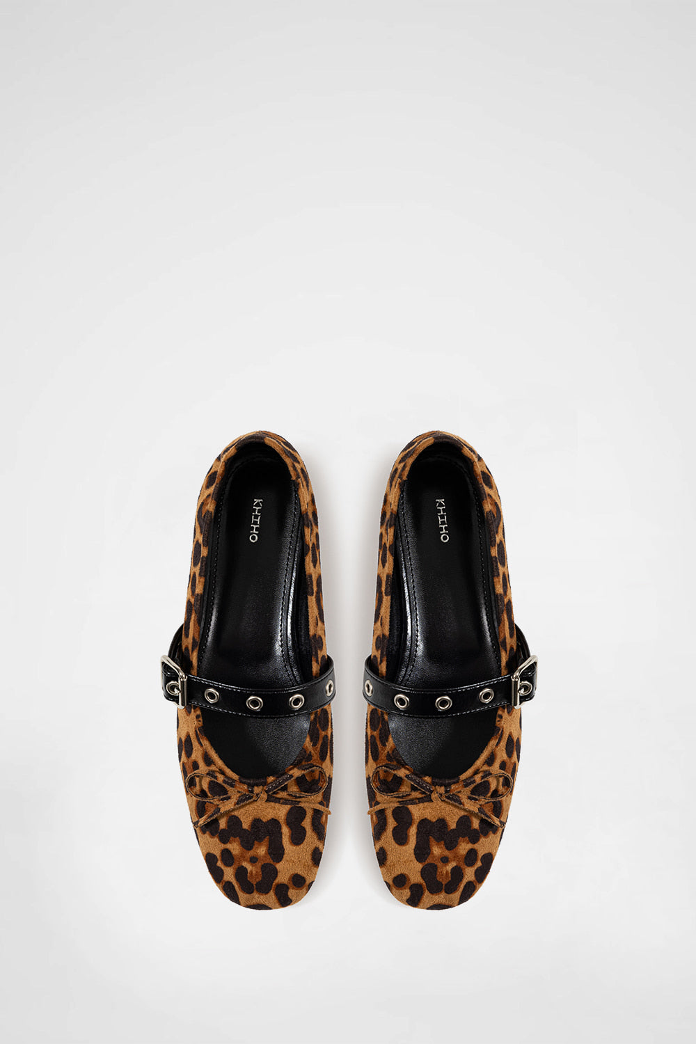 Buckle Strap Ballerina Flat In Leopard