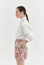 Cotton Cropped Shirt Jacket In White