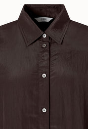 Oversized Flowing Shirt In Dark Brown
