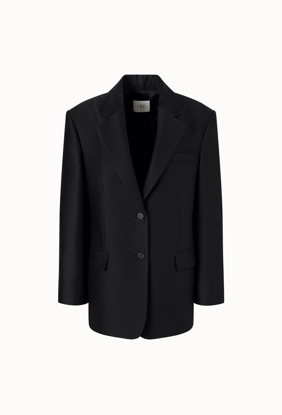 Wool Silk Tailored Jacket In Black