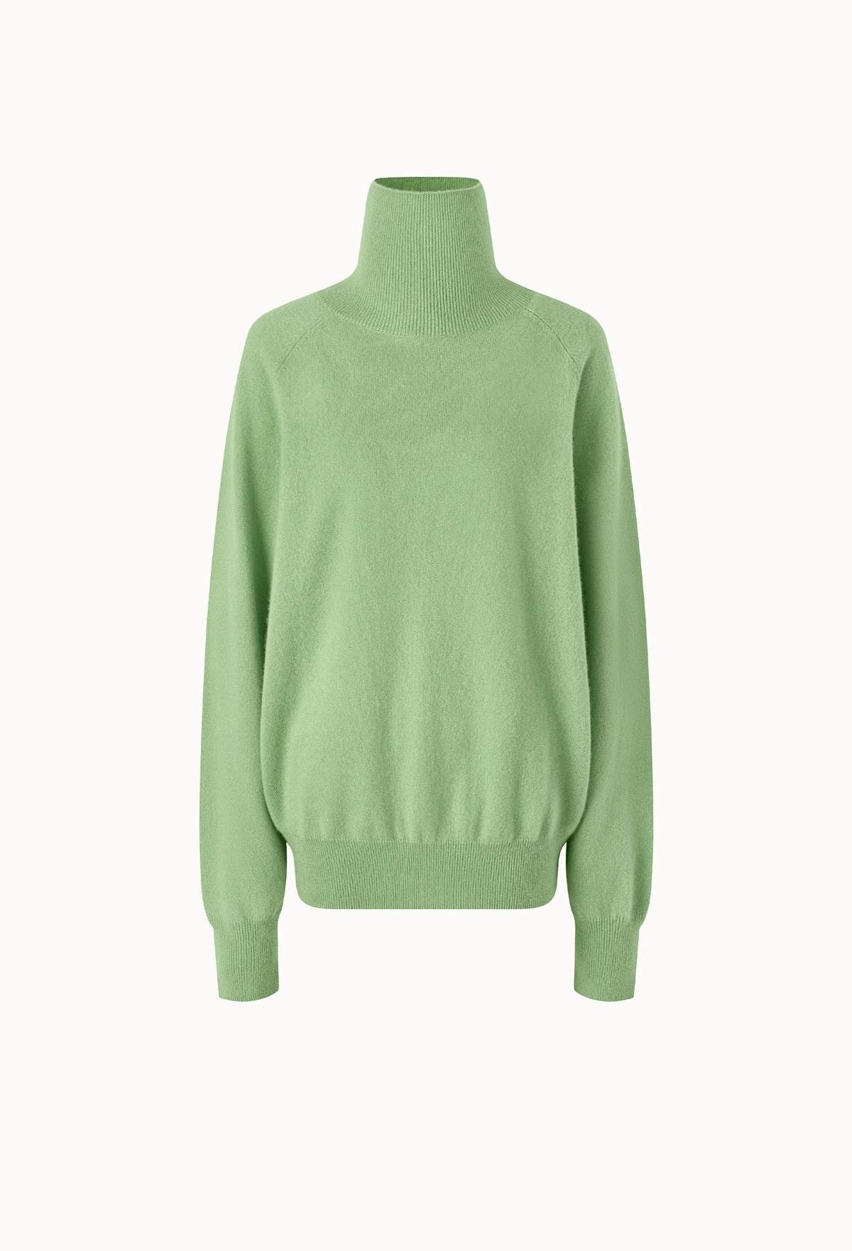 Cashmere 100 Raglan Turtleneck Sweater In Apple Green
