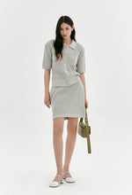 Melange Knitted Skirt In Gray