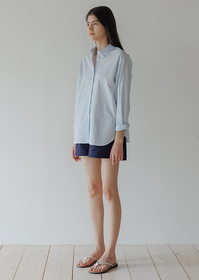 Bio Poplin Shirt In Sky Blue