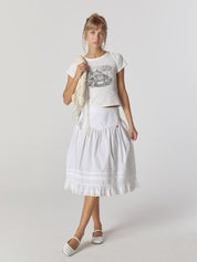 Amelia Tiered Ruffle Skirt In White