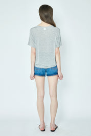 Flow Back Label T Shirt In Gray