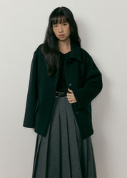 Standard Wool Short Coat In Black