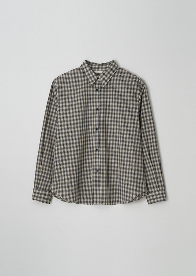 Check Poplin Shirt In Black