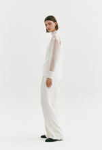 High-waist Pleated Trousers In Ivory