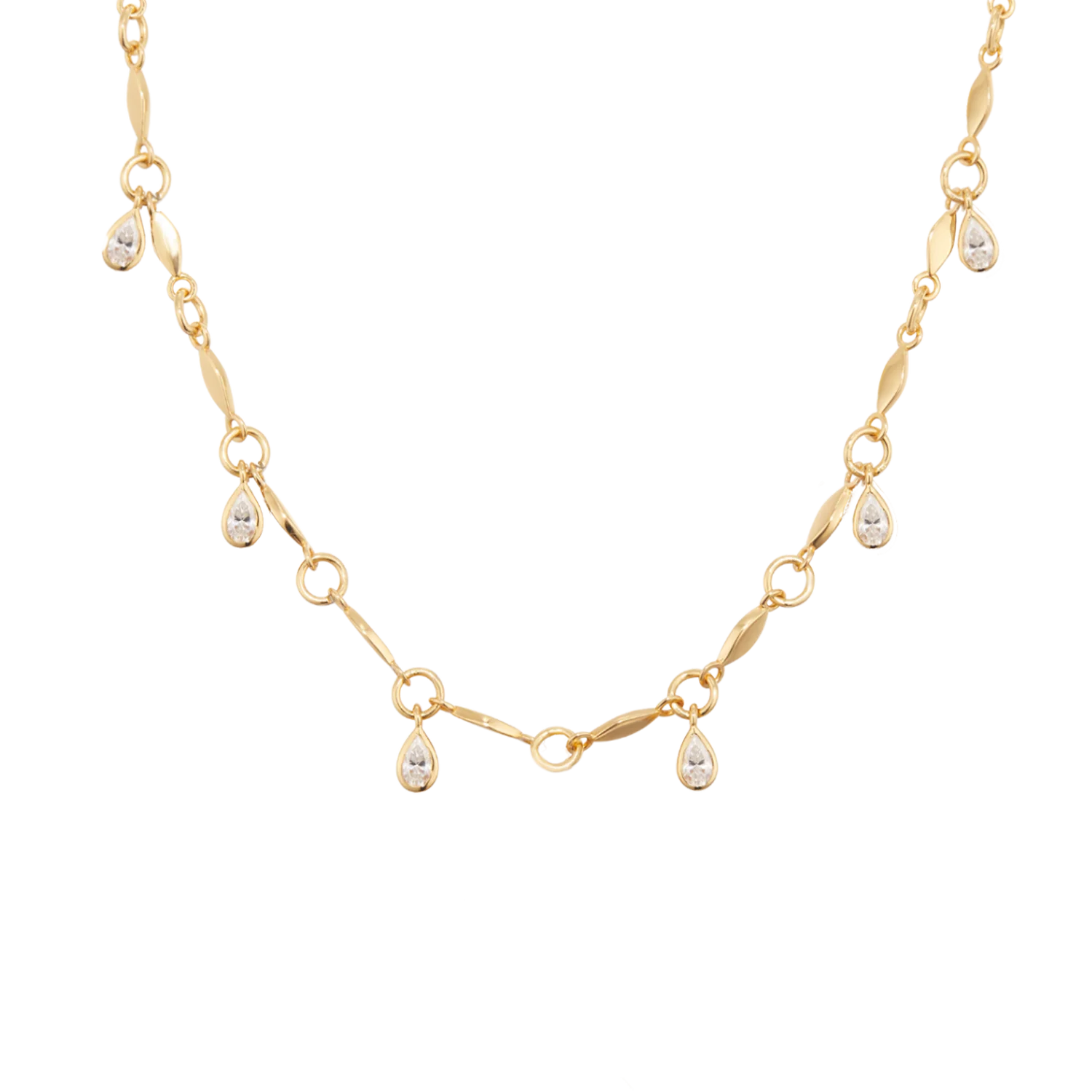 Eternal Dangle Moissanite Vermeil Necklace In Gold