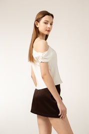 PAIGE Mini Skirt In Brown