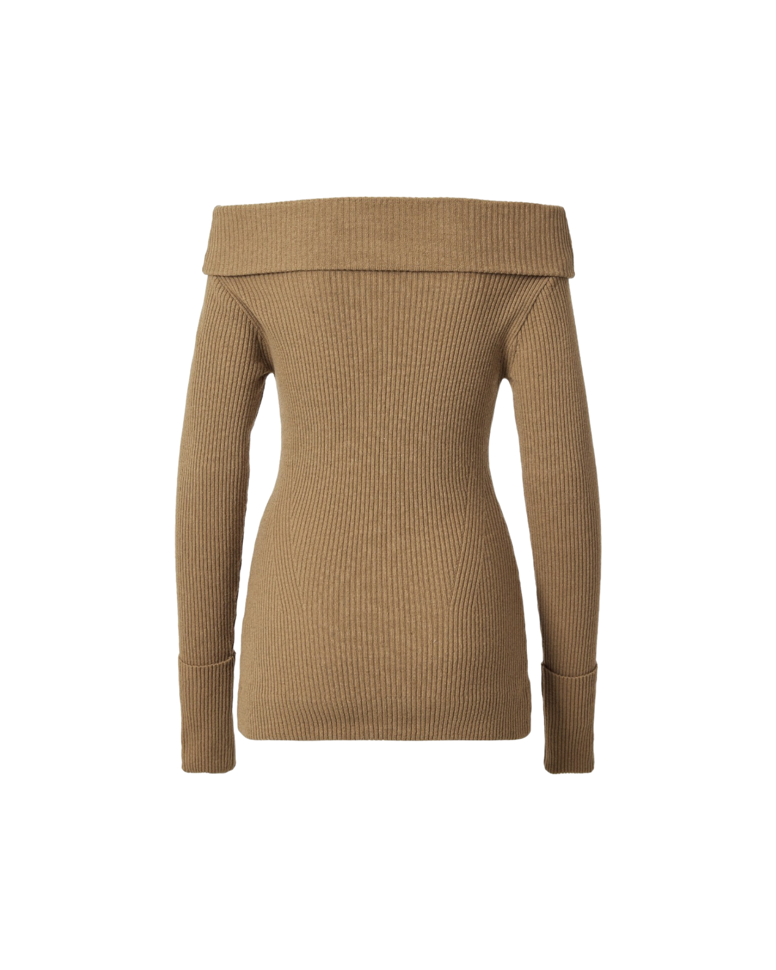 Wool-blend Off-shoulder Sweater In Begie