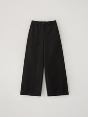 Cotton Wide Pants In Black