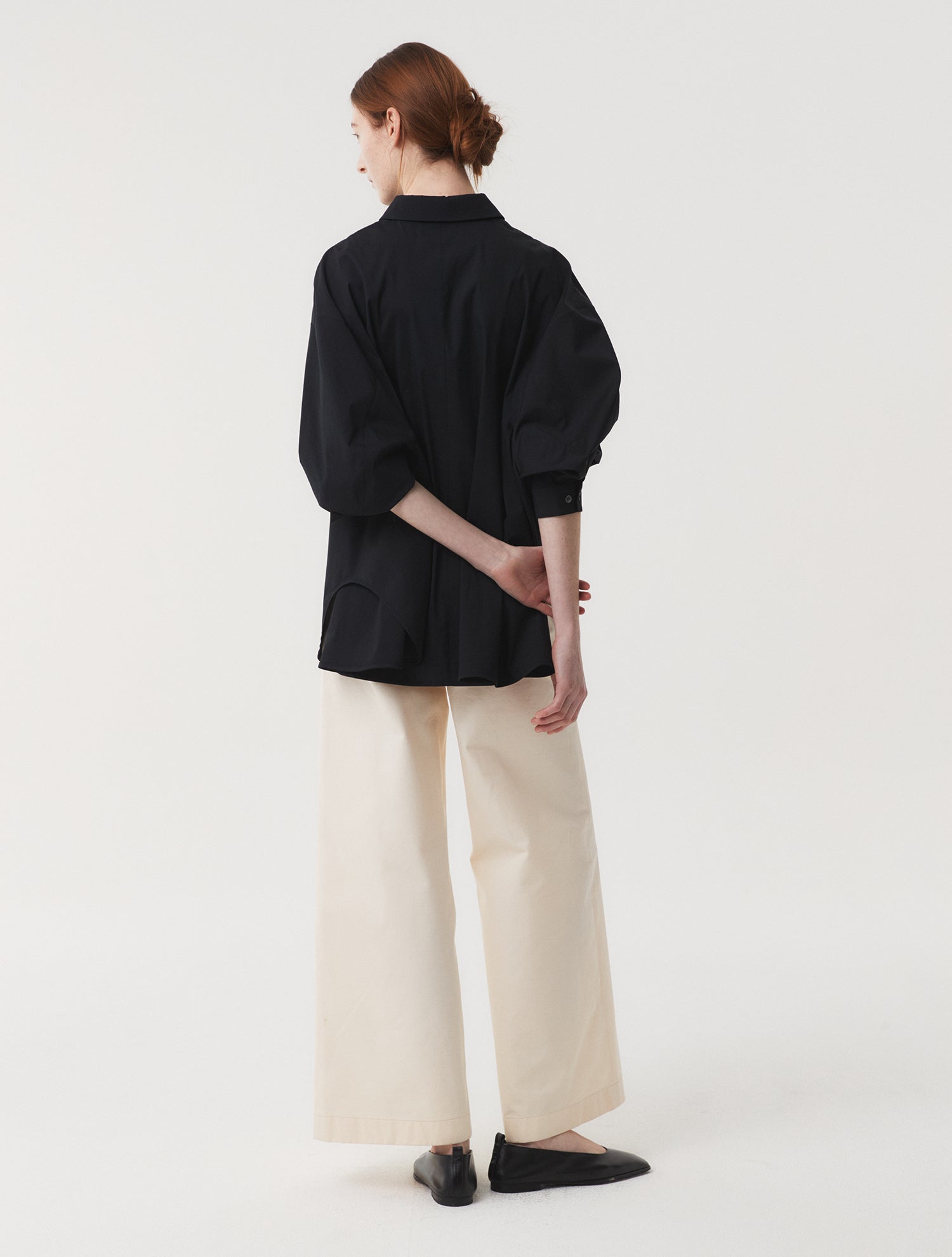 Cotton Wide Pants In Natural