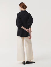 Cotton Wide Pants In Natural