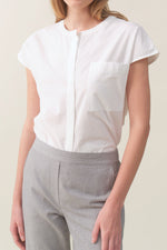 Cap-sleeve Relaxed Shirt In White