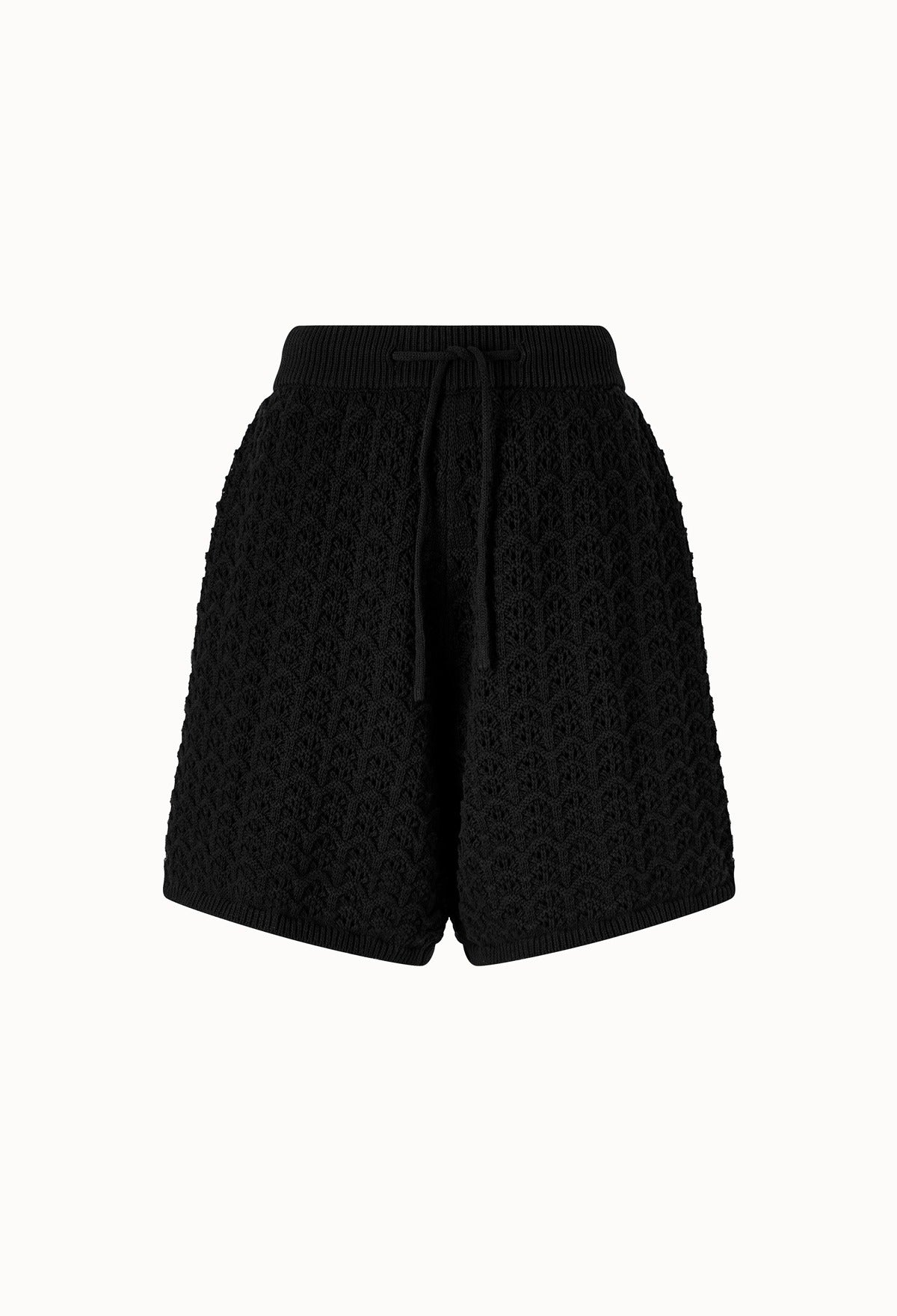 Crochet Knitted Shorts In Black