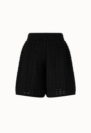 Crochet Knitted Shorts In Black