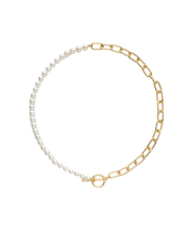 Rebecca Paperclip Chain Pearl Choker Necklace