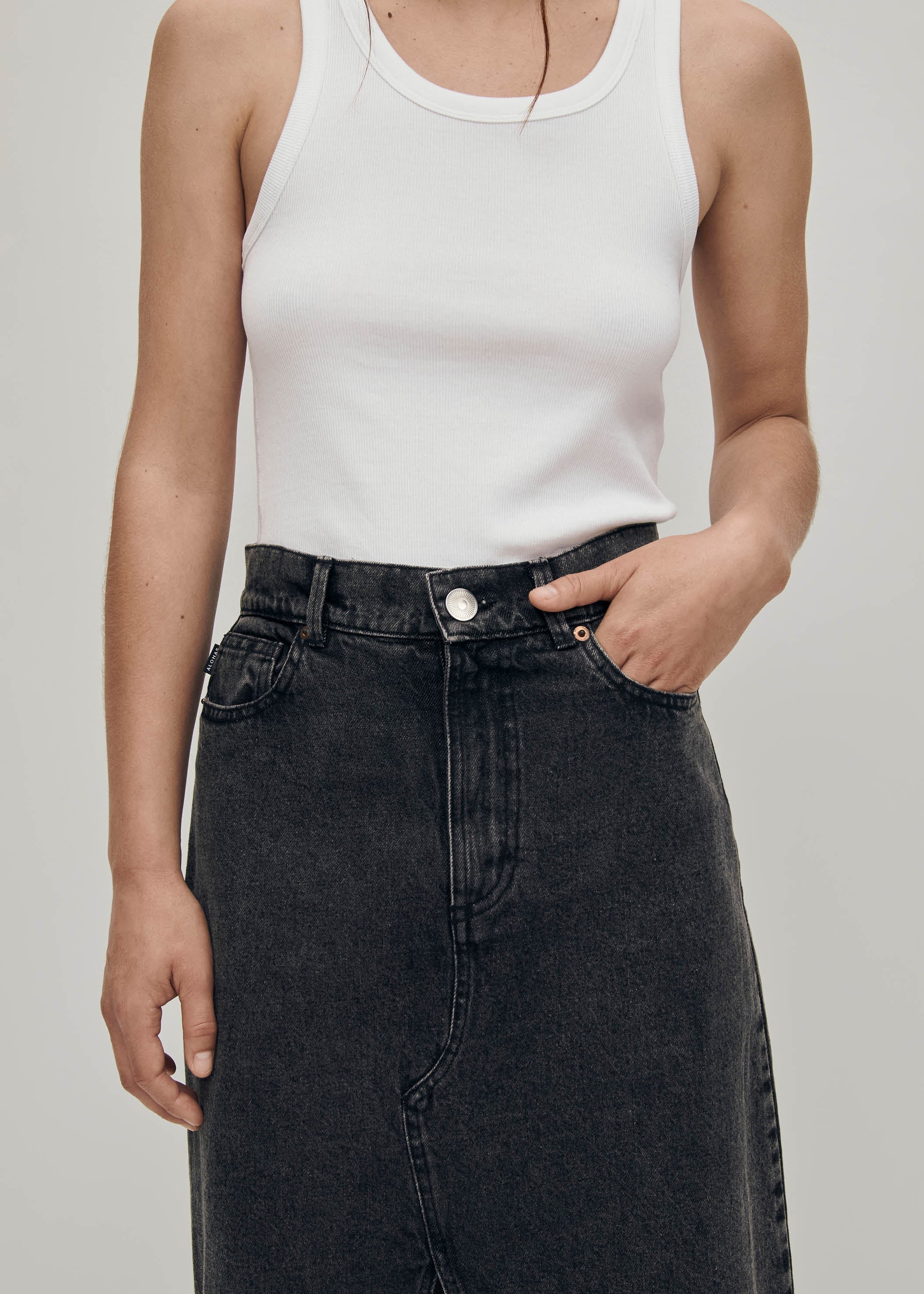 Mariana Denim Skirt In Black