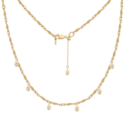 Eternal Dangle Moissanite Vermeil Necklace In Gold