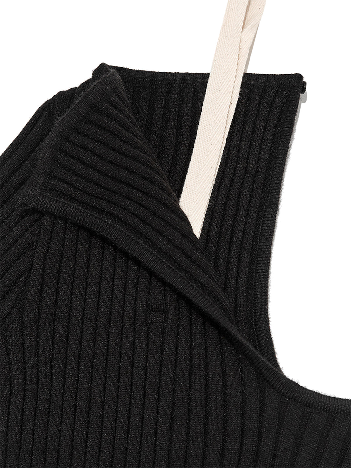 ISA Asymmetrical Knit Top In Black